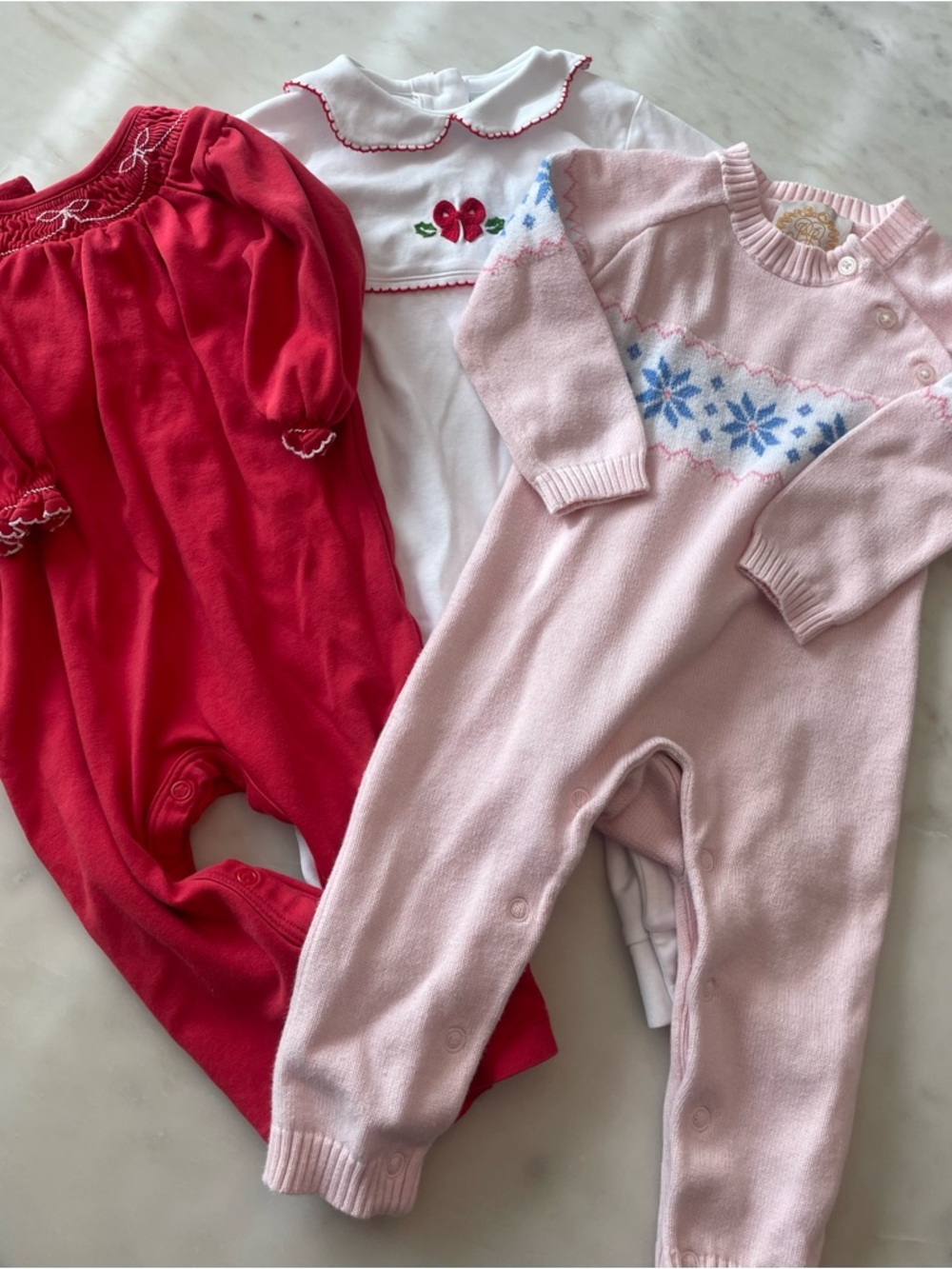 The Beaufort Bonnet Company Pink, Red & White Kids One-Piece Outfit Set